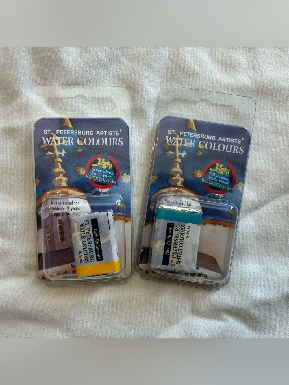St. Petersburg Professional Water Colours Blue & Yellow Yarka NWT